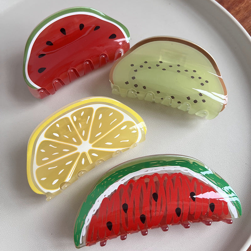 Tropical Fruit Acrylic Hair Claw
