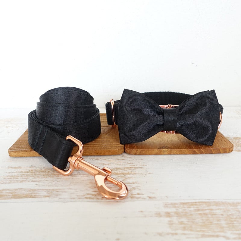 Chic Black Velvet Dog Collar