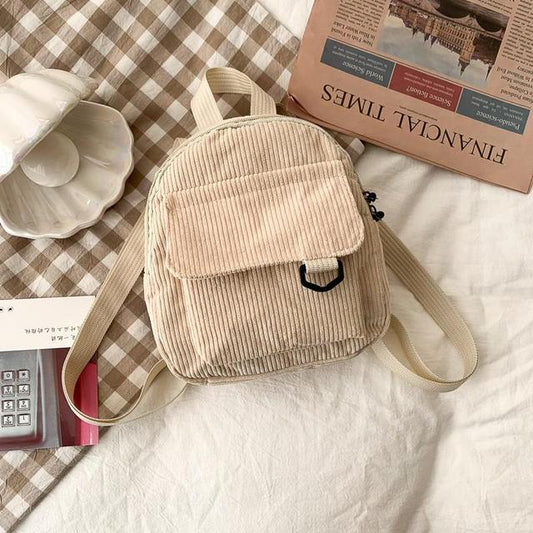 Chic Corduroy Mini Backpack