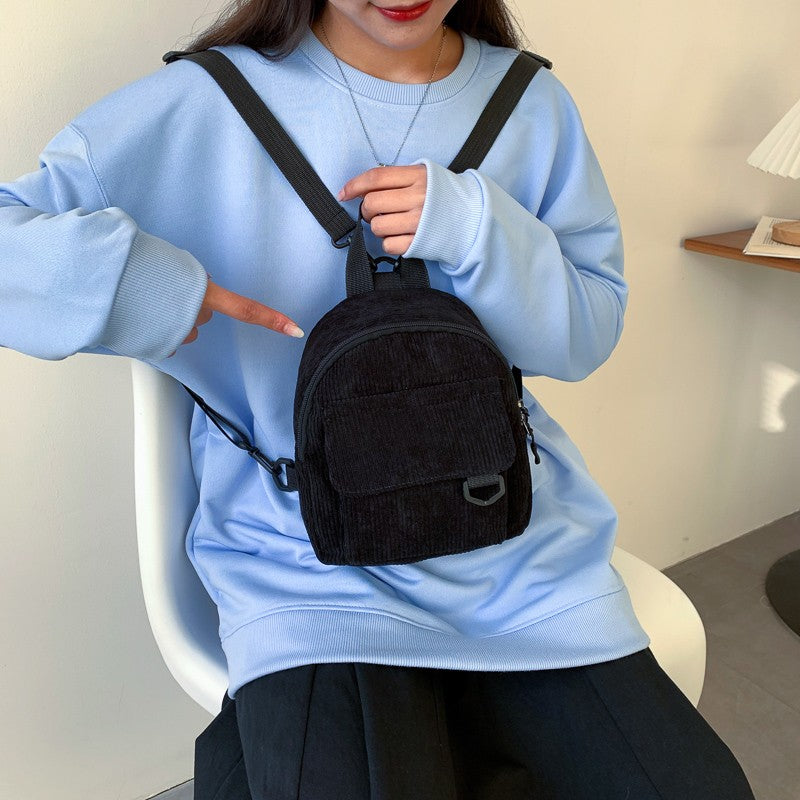 Chic Corduroy Mini Backpack