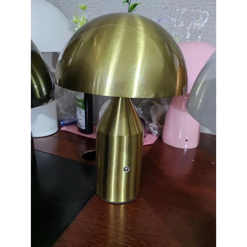 Contemporary Copper Mushroom Lamp