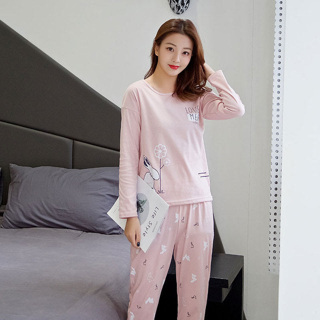 Ladies' Cozy Long-Sleeve Sleepwear Set