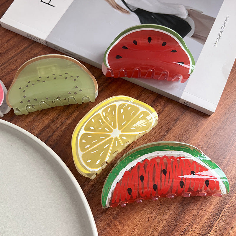 Tropical Fruit Acrylic Hair Claw