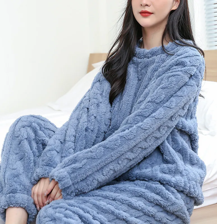 Cozy Coral Velvet Pajama Set