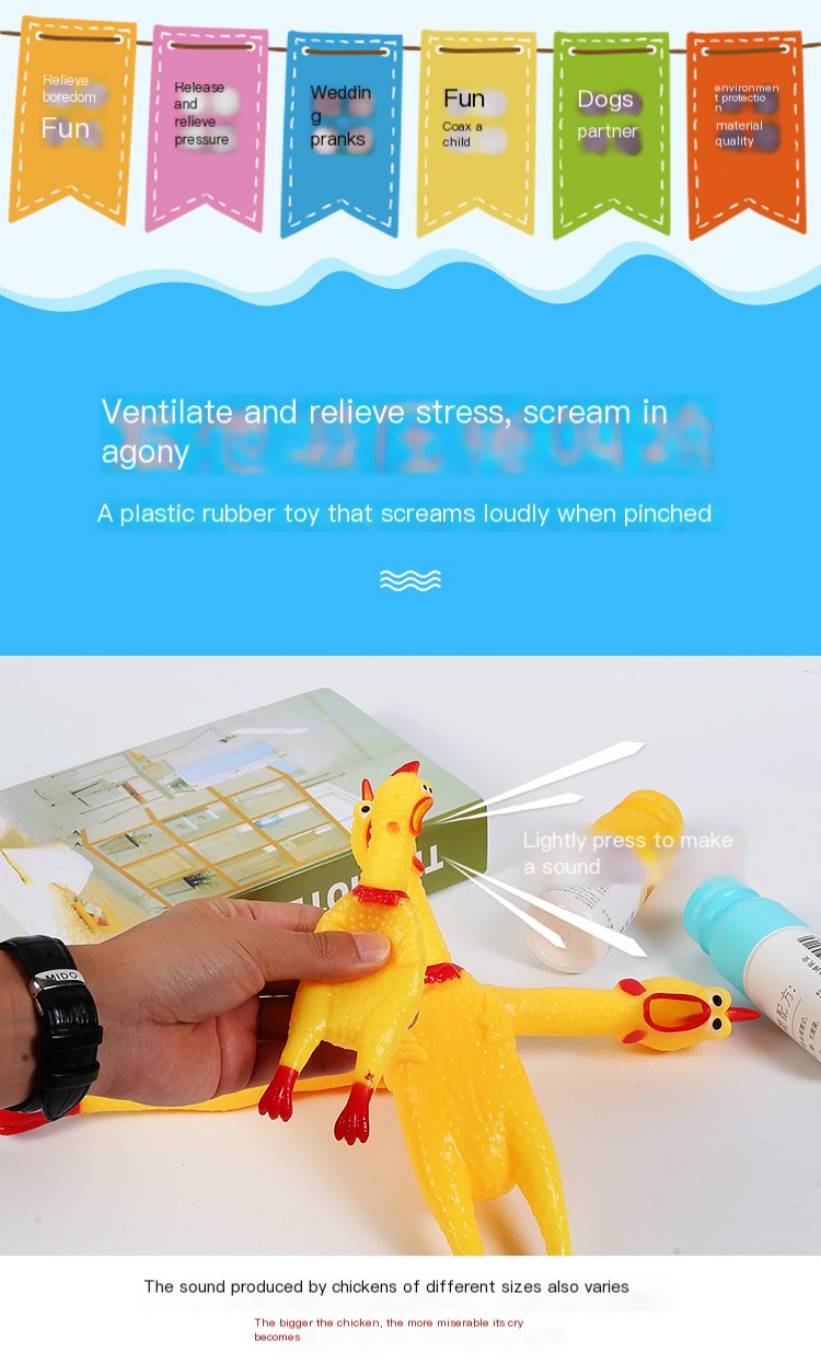 Squawking Stress-Reliever Chicken Toy