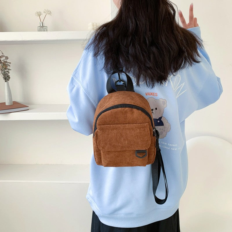 Chic Corduroy Mini Backpack