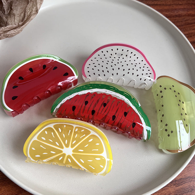 Tropical Fruit Acrylic Hair Claw