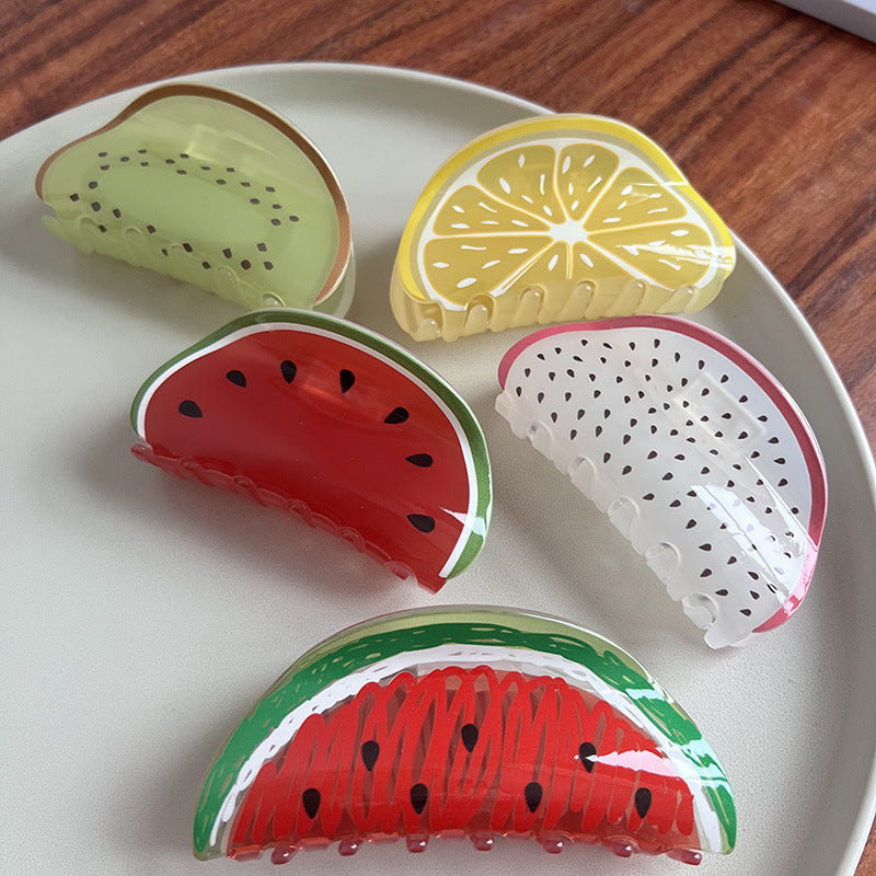 Tropical Fruit Acrylic Hair Claw
