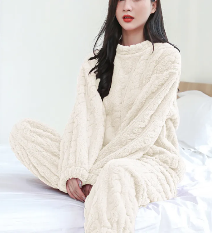 Cozy Coral Velvet Pajama Set