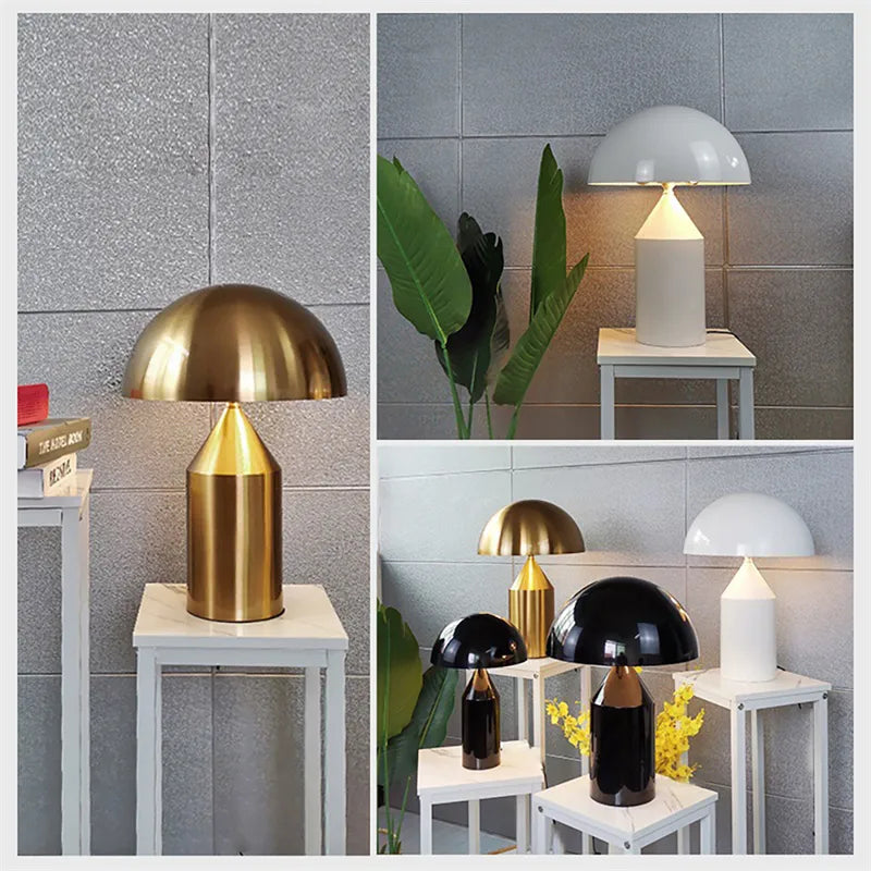 Contemporary Copper Mushroom Lamp