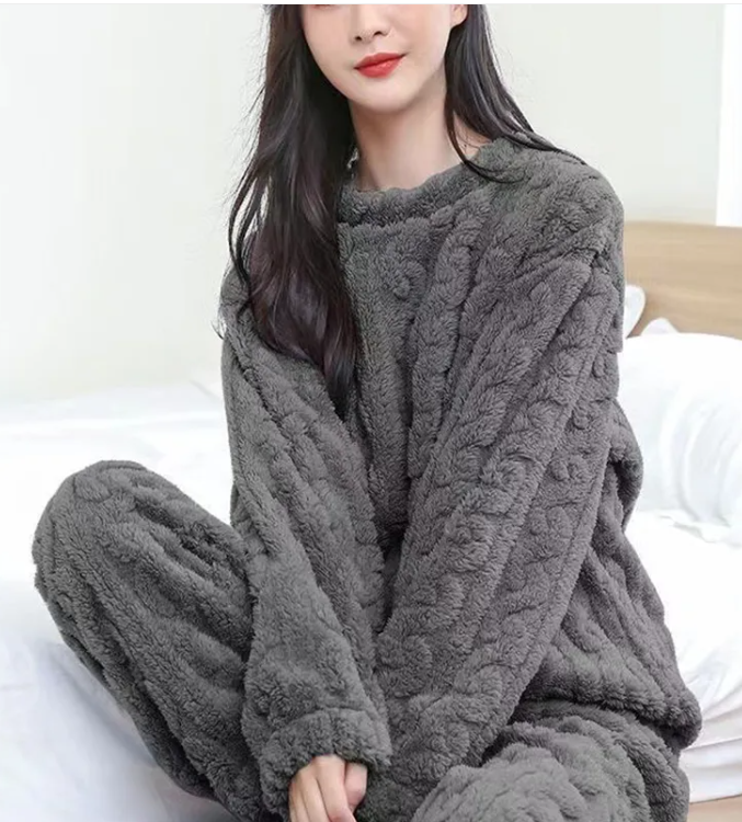 Cozy Coral Velvet Pajama Set