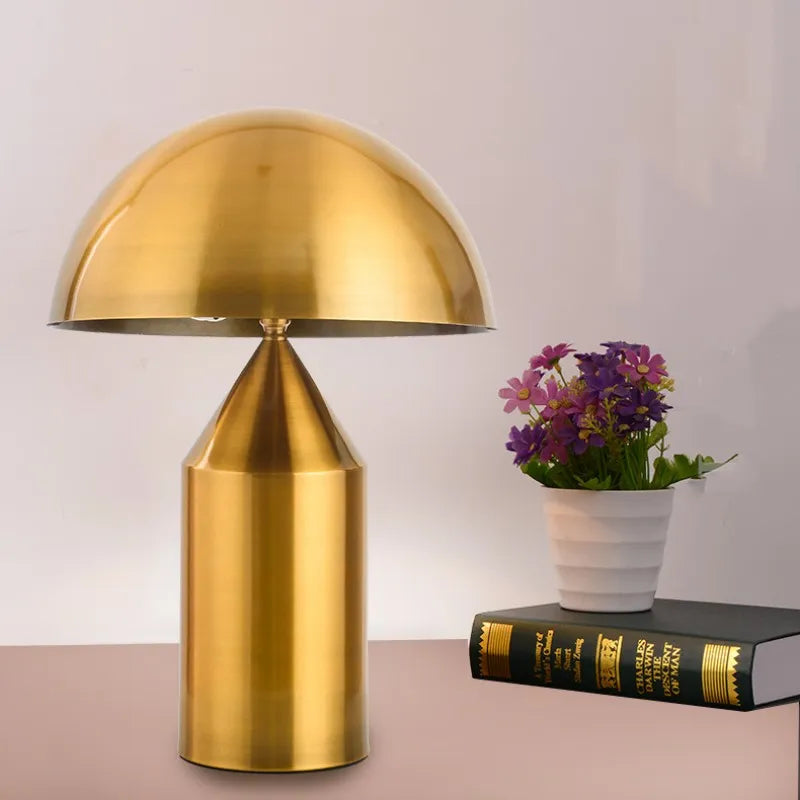 Contemporary Copper Mushroom Lamp