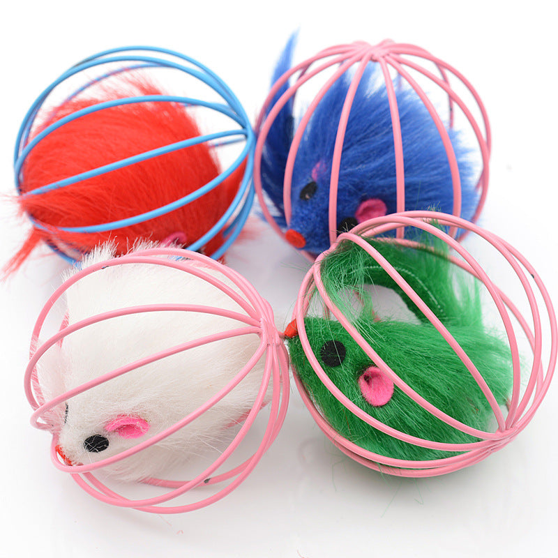 Fuzzy Trapped Mouse Cat Toy